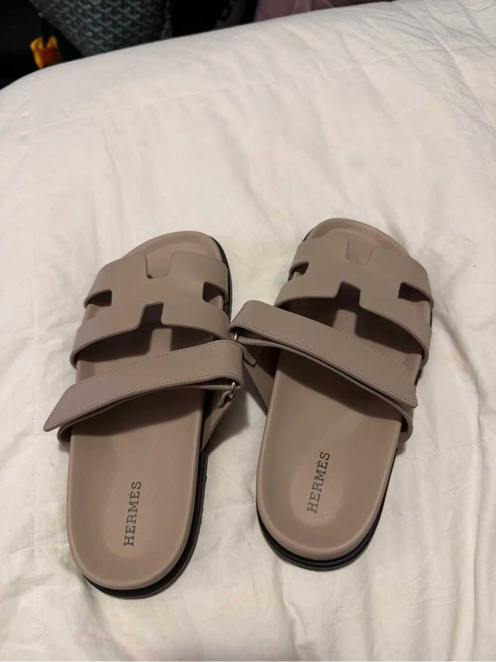 Authentic Hermes Chypre Beige Mastic Leather Sandals Shoes Size 36 6 - Picture 5 of 6